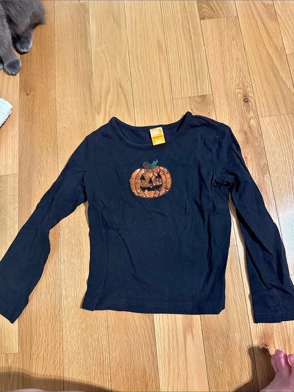 Girls Long Sleeve Pumpkin Tee Size XS